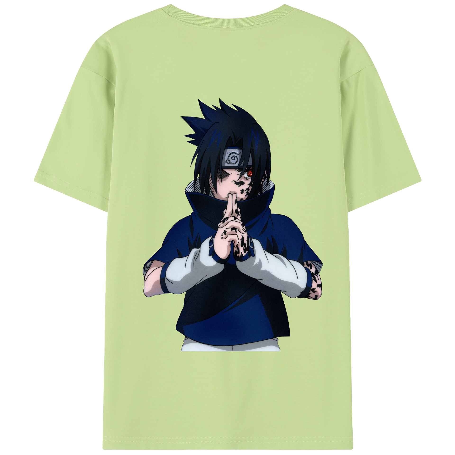 （画像用） NARUTO -ナルト- うちは サスケ Uchiha Sasuke 綿100％半袖Tシャツ（背面プリント）